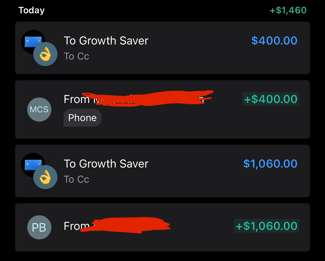 HXFR $1,460 in one day